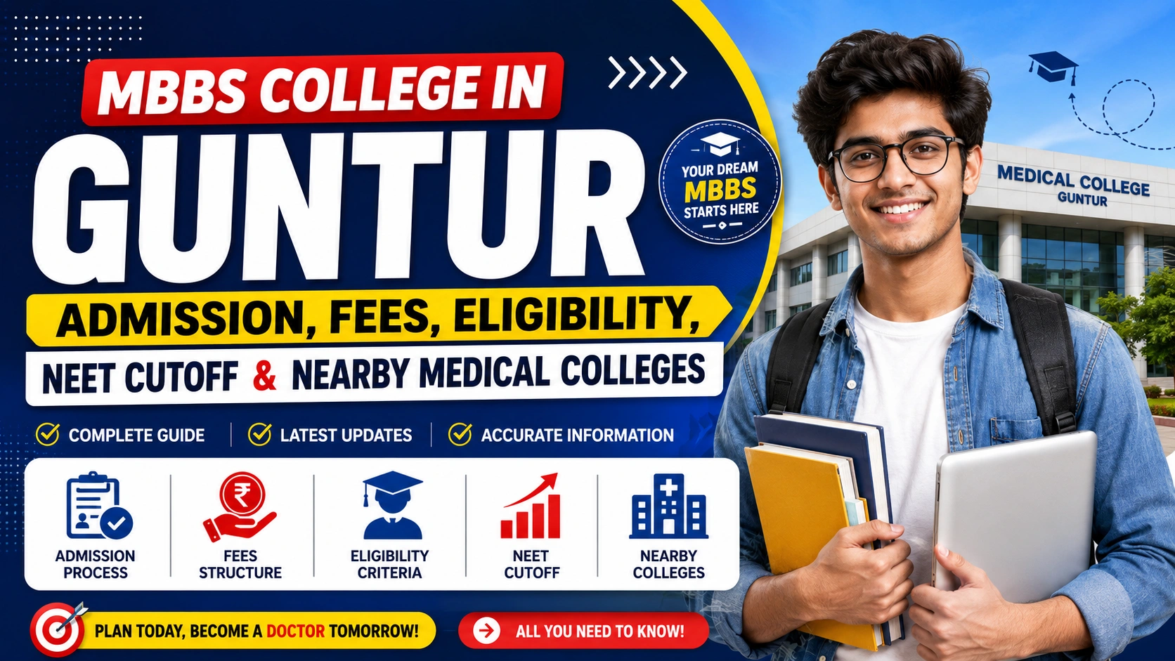 MBBS College in Guntur: Admission, Fees, Eligibility, NEET Cutoff &amp; Nearby Medical Colleges
