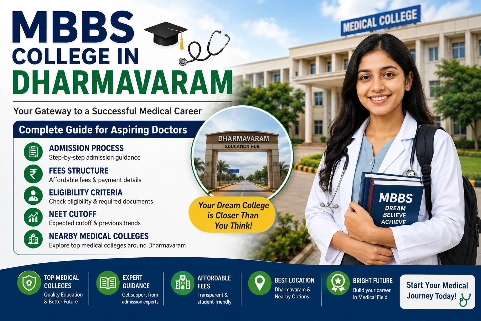 MBBS College in Dharmavaram: Admission, Fees, Eligibility, NEET Cutoff &amp; Nearby Medical Colleges