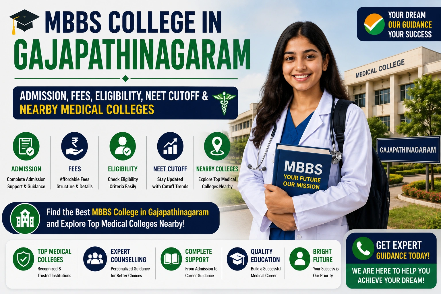 MBBS College in Gajapathinagaram: Admission, Fees, Eligibility, NEET Cutoff &amp; Nearby Medical Colleges