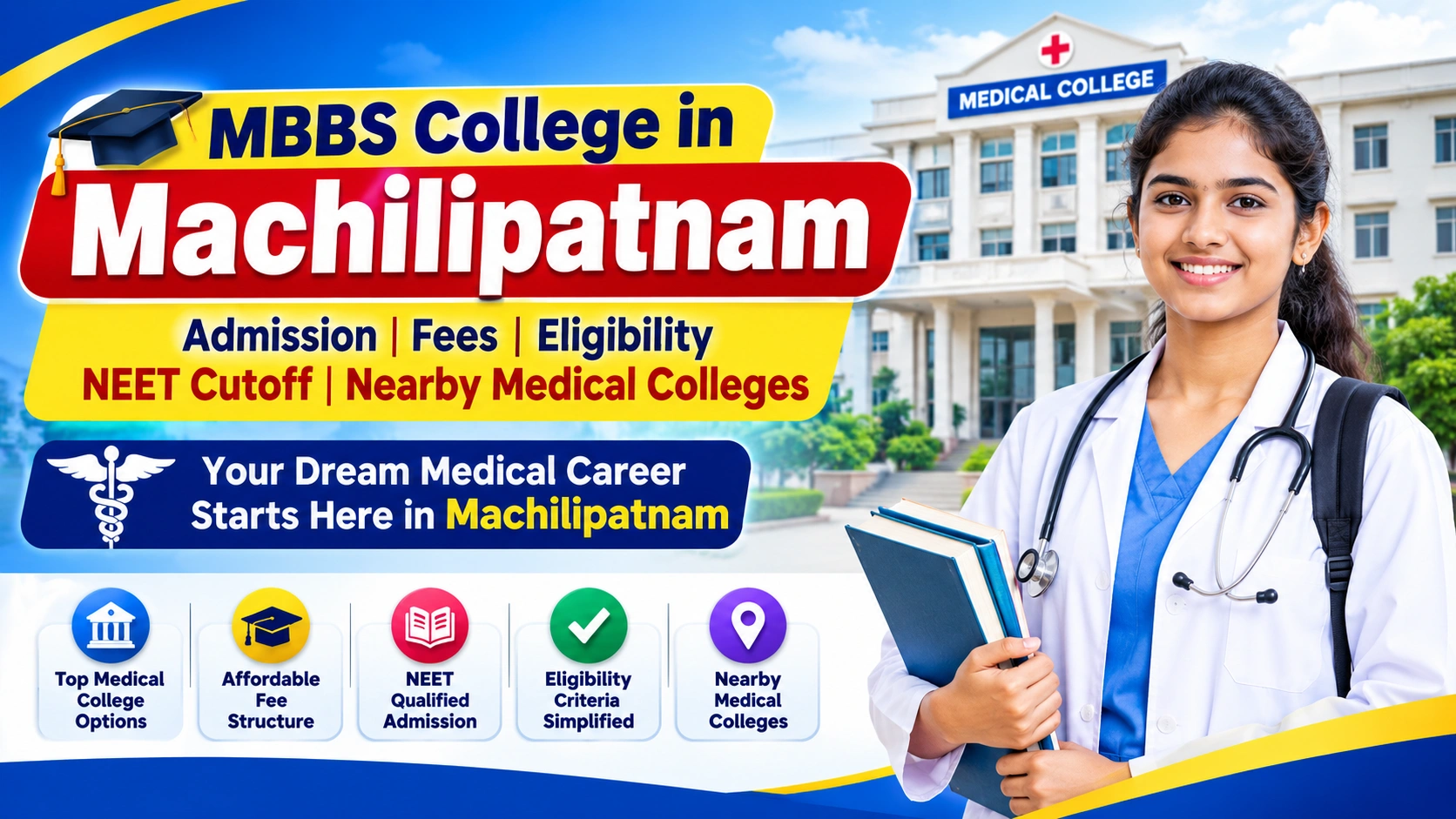 MBBS College in Machilipatnam: Admission, Fees, Eligibility, NEET Cutoff &amp; Nearby Medical Colleges