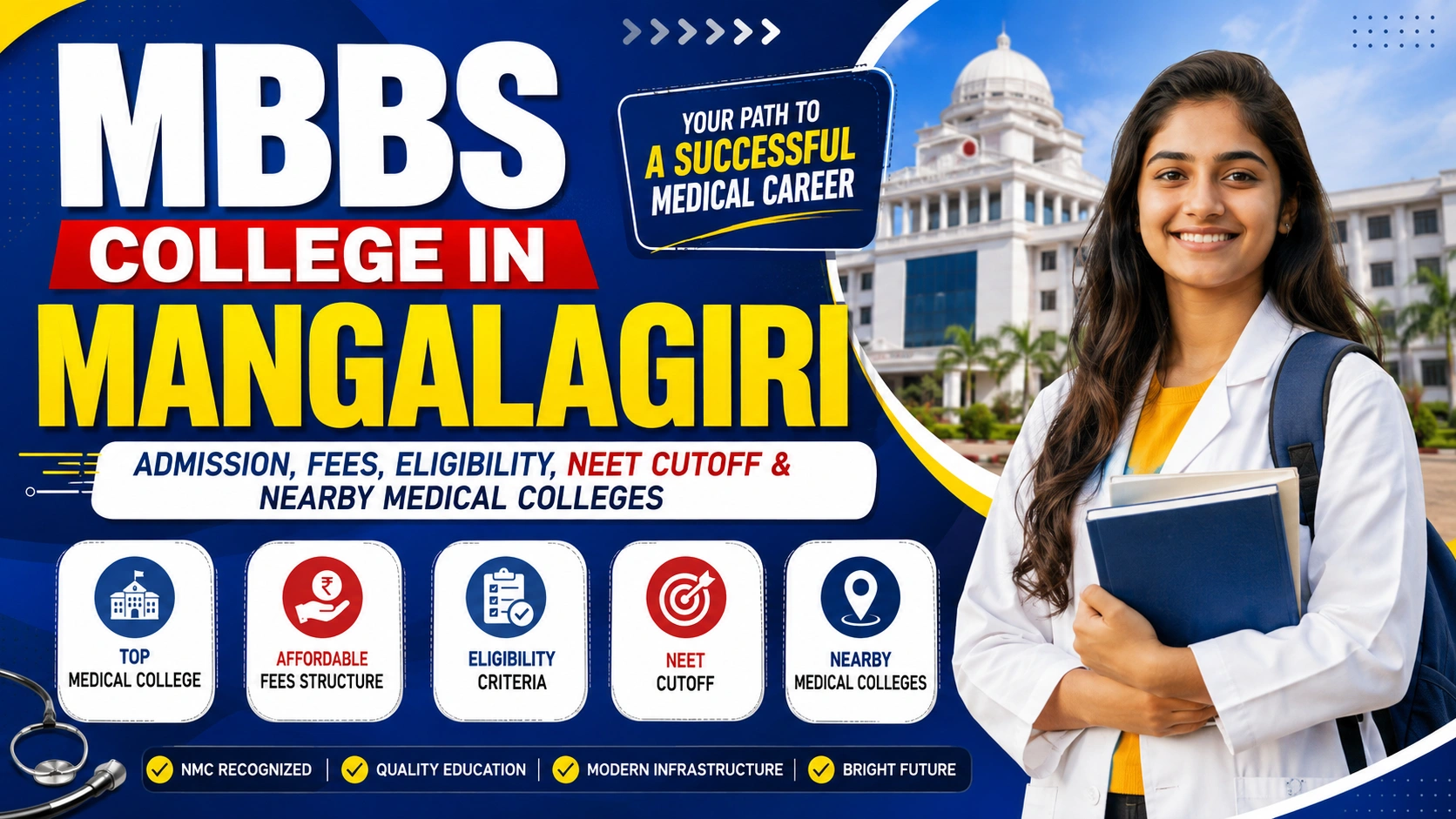 MBBS College in Mangalagiri: Admission, Fees, Eligibility, NEET Cutoff &amp; Nearby Medical Colleges