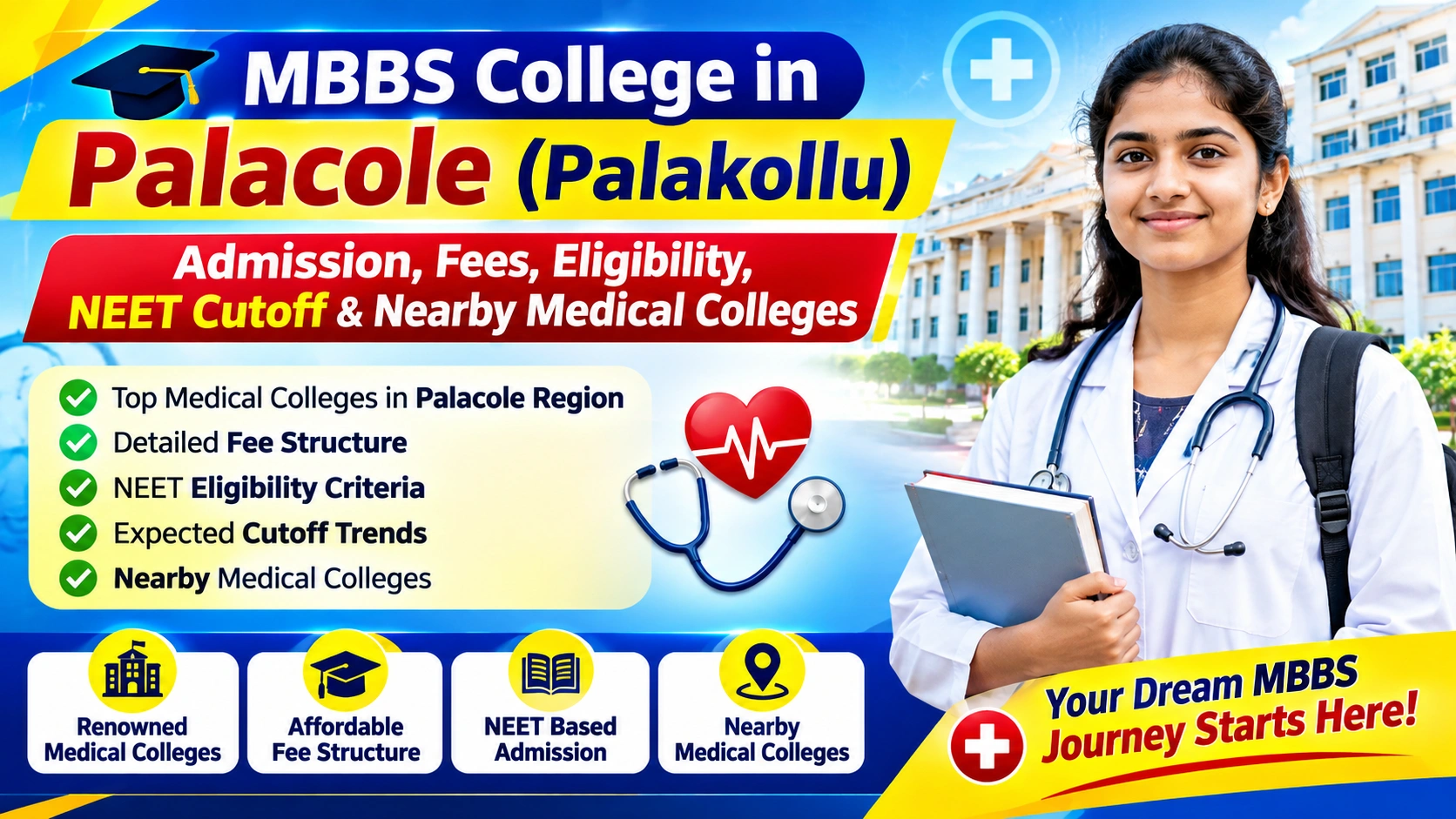 MBBS College in Palacole (Palakollu): Admission, Fees, Eligibility, NEET Cutoff &amp; Nearby Medical Colleges