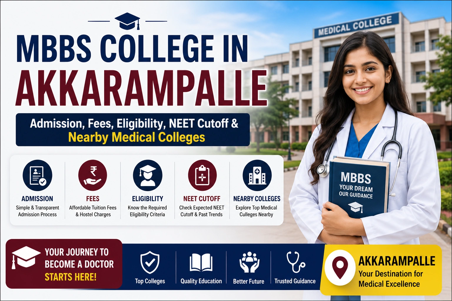 MBBS College in Akkarampalle: Admission, Fees, Eligibility, NEET Cutoff &amp; Nearby Medical Colleges